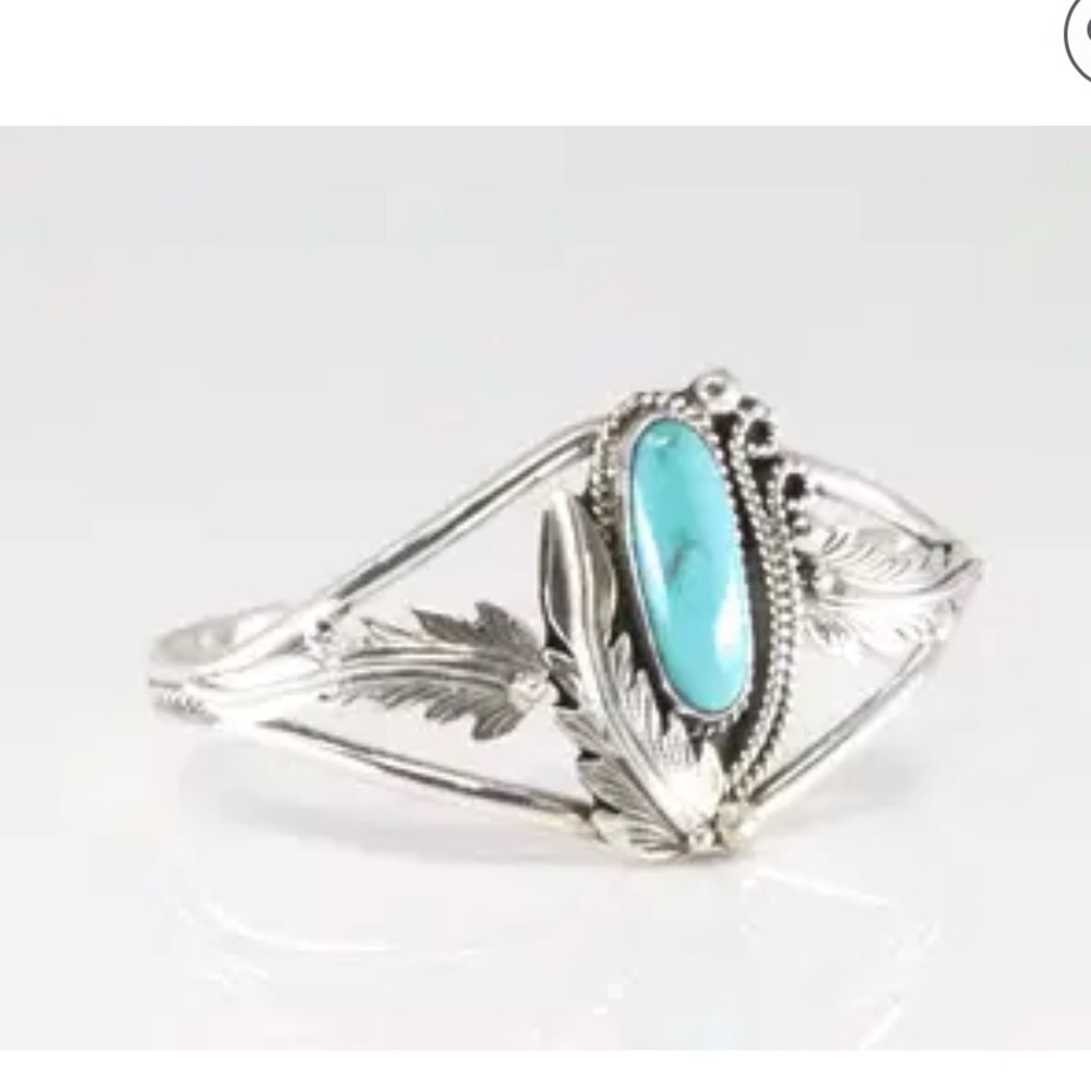 Sterling Silver and Turquoise Navajo Women's cuff bracelet